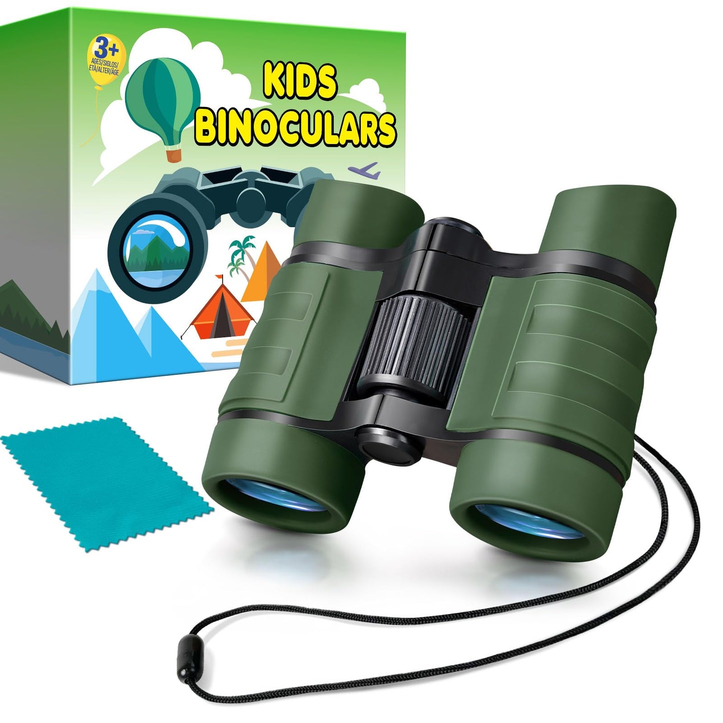 YOPINSAND Kids Binoculars for Ages 3-12 — Lightweight 4x Magnification for Outdoor Exploration