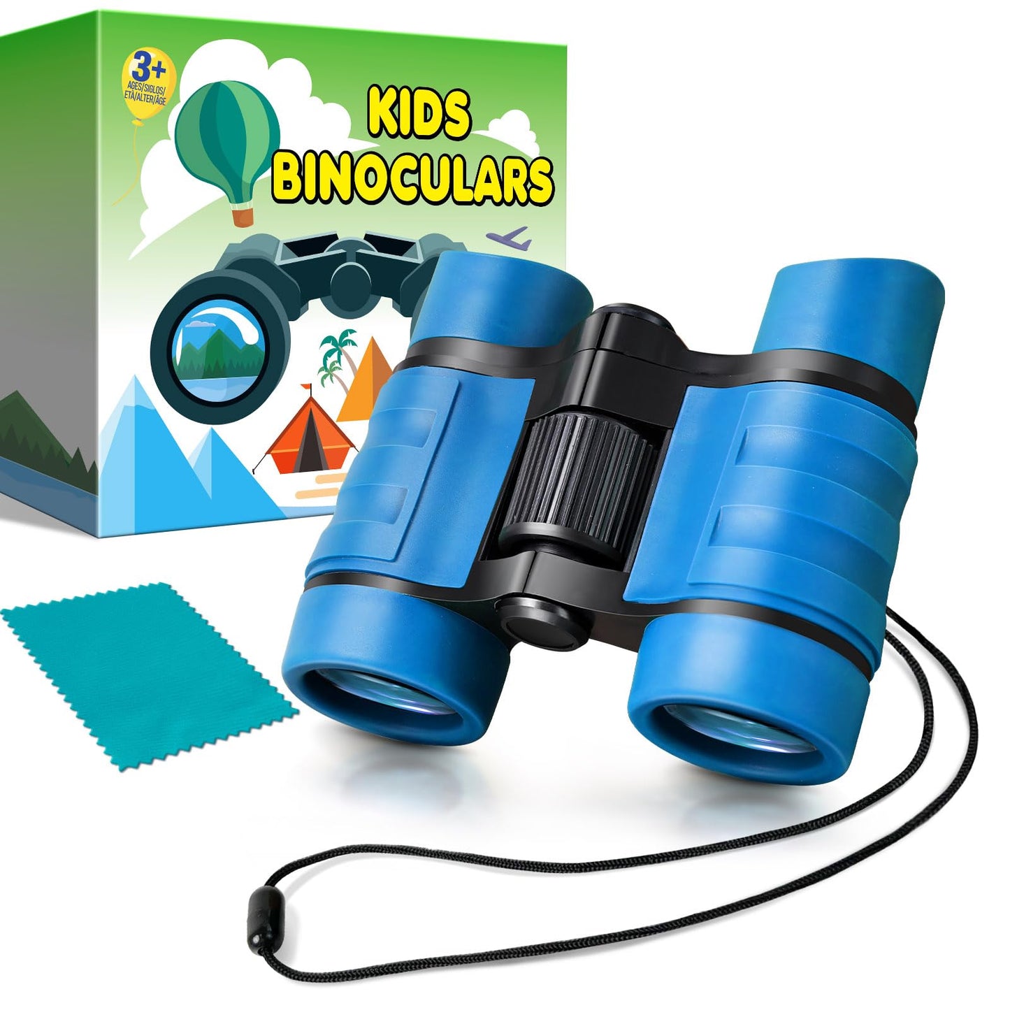 YOPINSAND Kids Binoculars for Ages 3-12 — Lightweight 4x Magnification for Outdoor Exploration