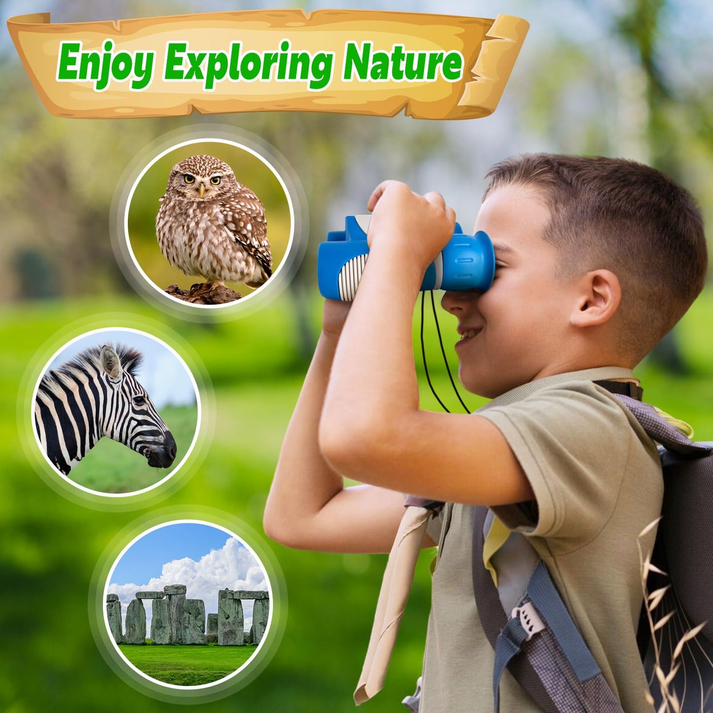 YOPINSAND Kids Binoculars for Ages 3-12 | Lightweight Outdoor Binoculars