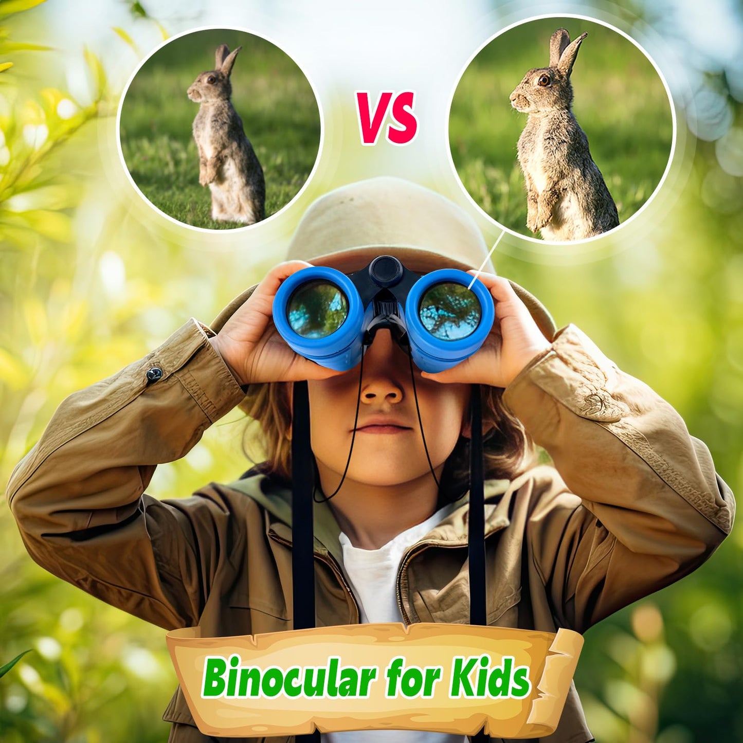 YOPINSAND Kids Binoculars for Ages 3-12 — Lightweight 4x Magnification for Outdoor Exploration