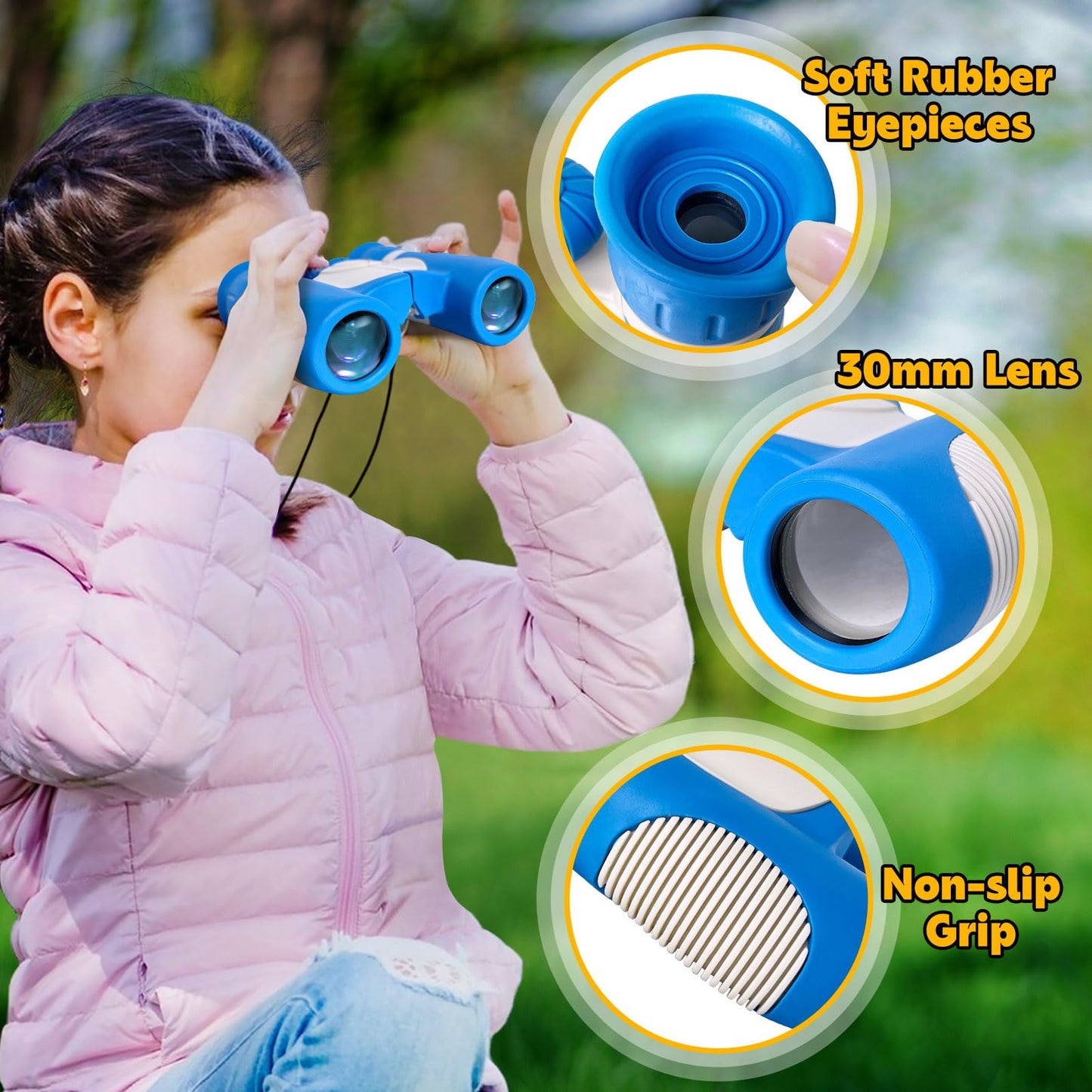 YOPINSAND Kids Binoculars for Ages 3-12 | Lightweight Outdoor Binoculars