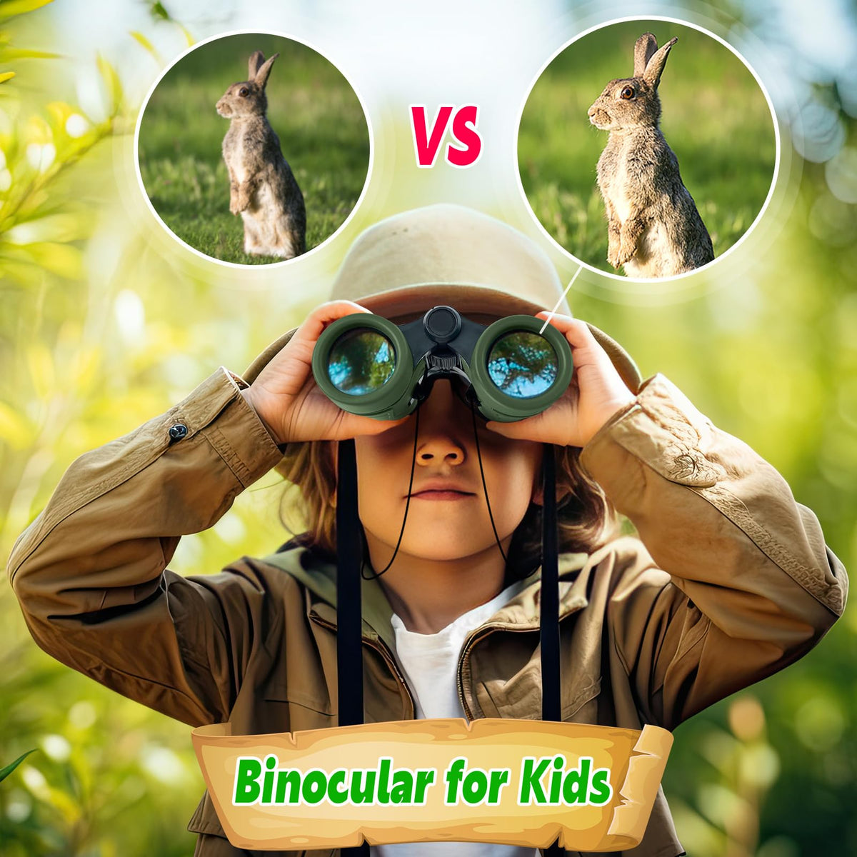 YOPINSAND Kids Binoculars for Ages 3-12 — Lightweight 4x Magnification for Outdoor Exploration