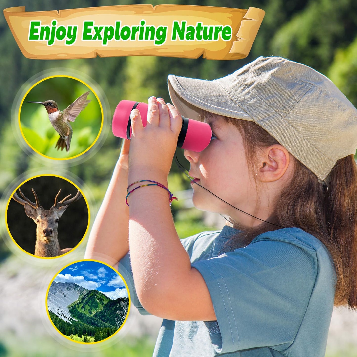 YOPINSAND Kids Binoculars – Lightweight 4x Magnification for Outdoor Exploration