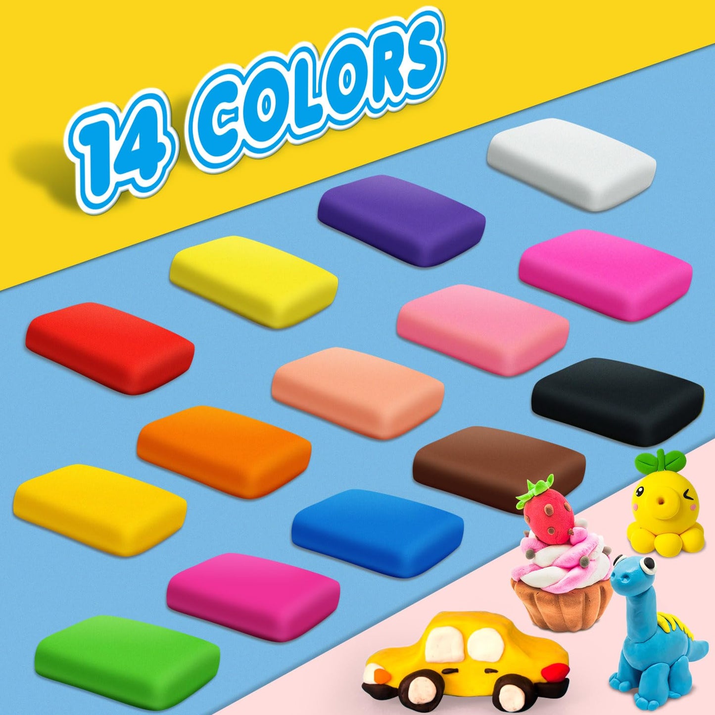 YOPINSAND Air Dry Clay | 14 Colors for Kids, DIY Modeling & Craft