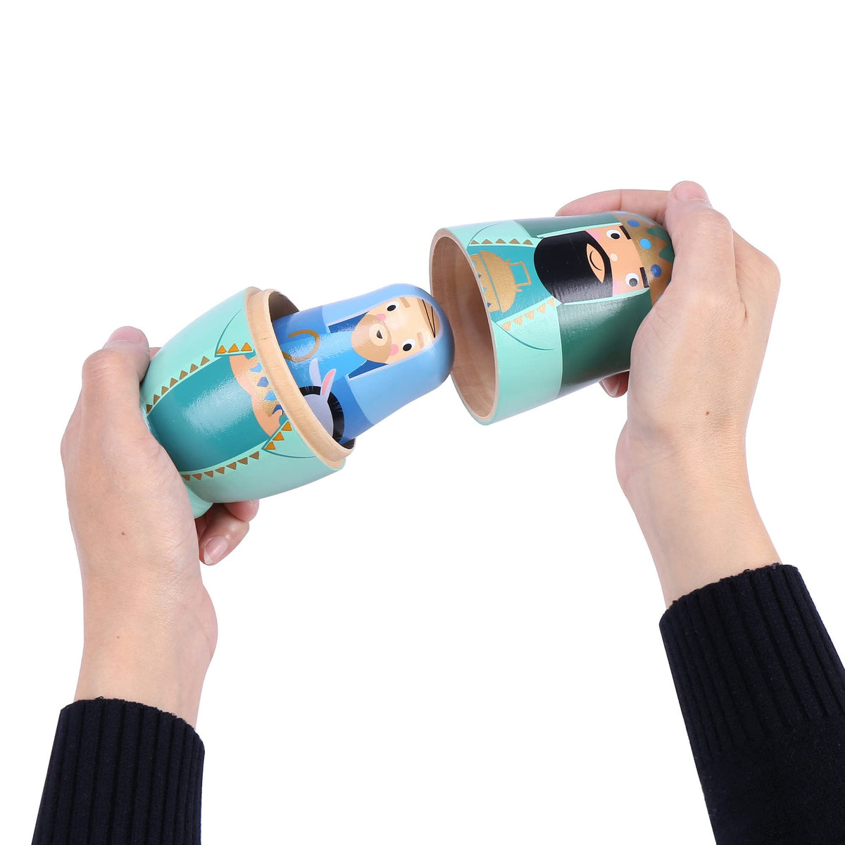 Yoption 5Pcs Russian Nesting Dolls – Handmade Nativity Matryoshka Set for Christmas & Gift