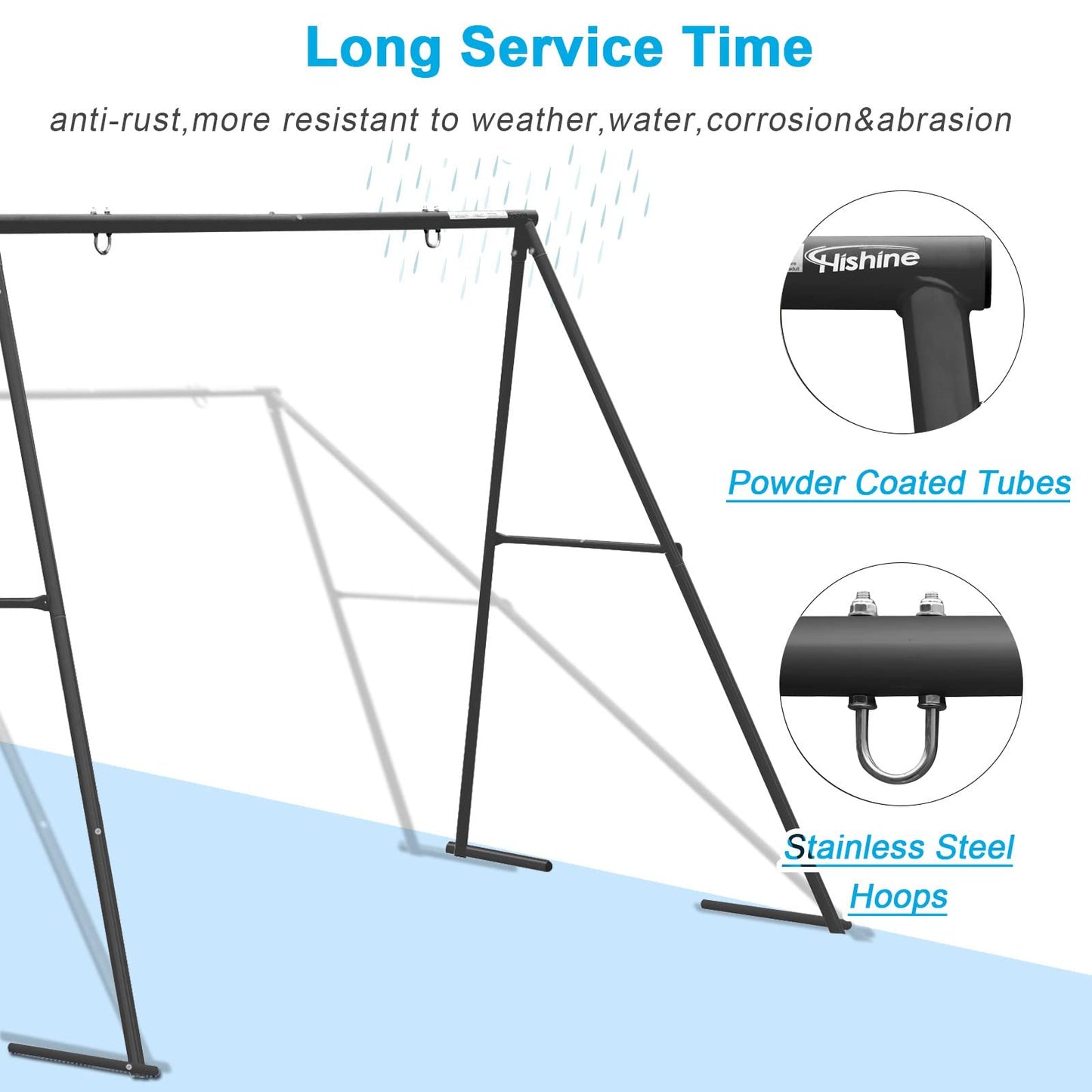 Yorovent 440lbs Swing Stand A Frame – 71” Heavy Duty Metal Swing Frame, Anti-Rust & All-Weather