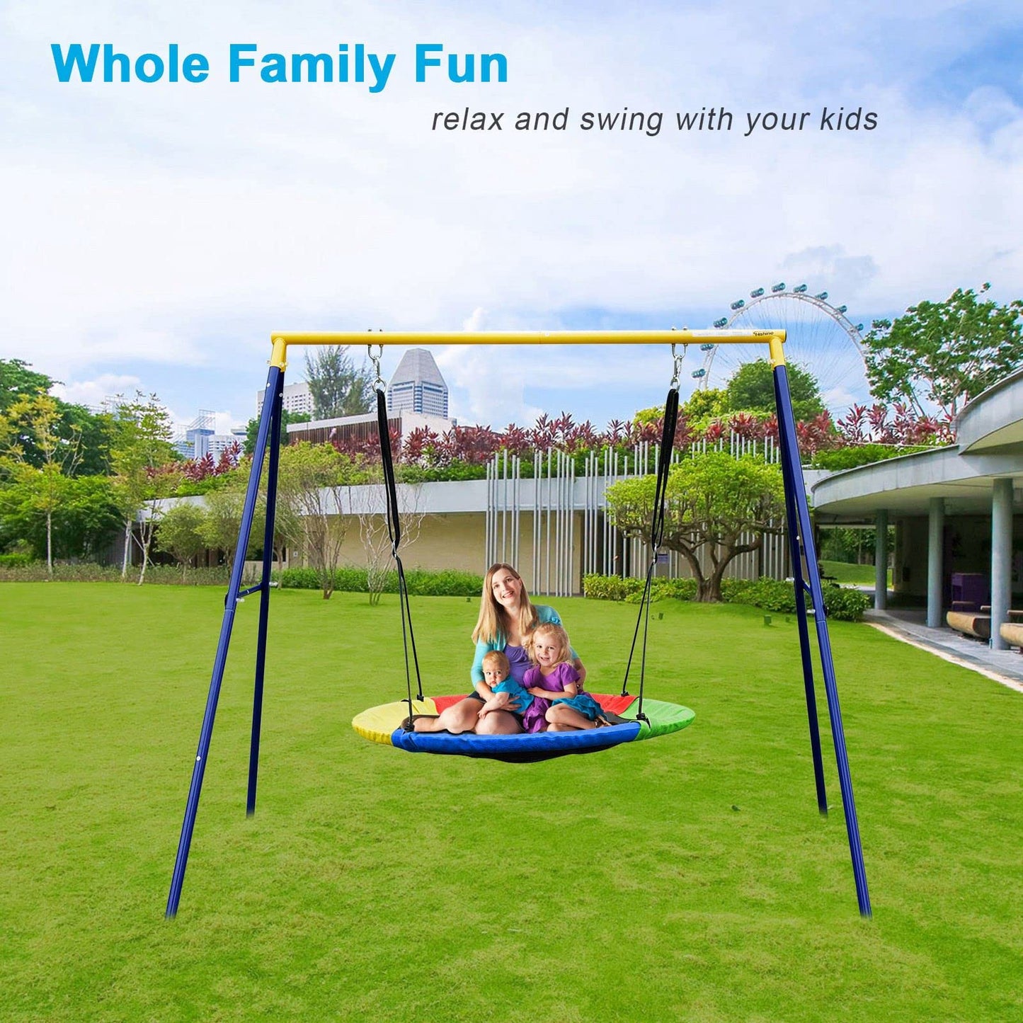 Yorovent 440lbs Swing Stand A-Frame – 71-inch Heavy-Duty Metal Frame, Anti-Rust All-Weather, Fits Saucer Swing & Swing Chair