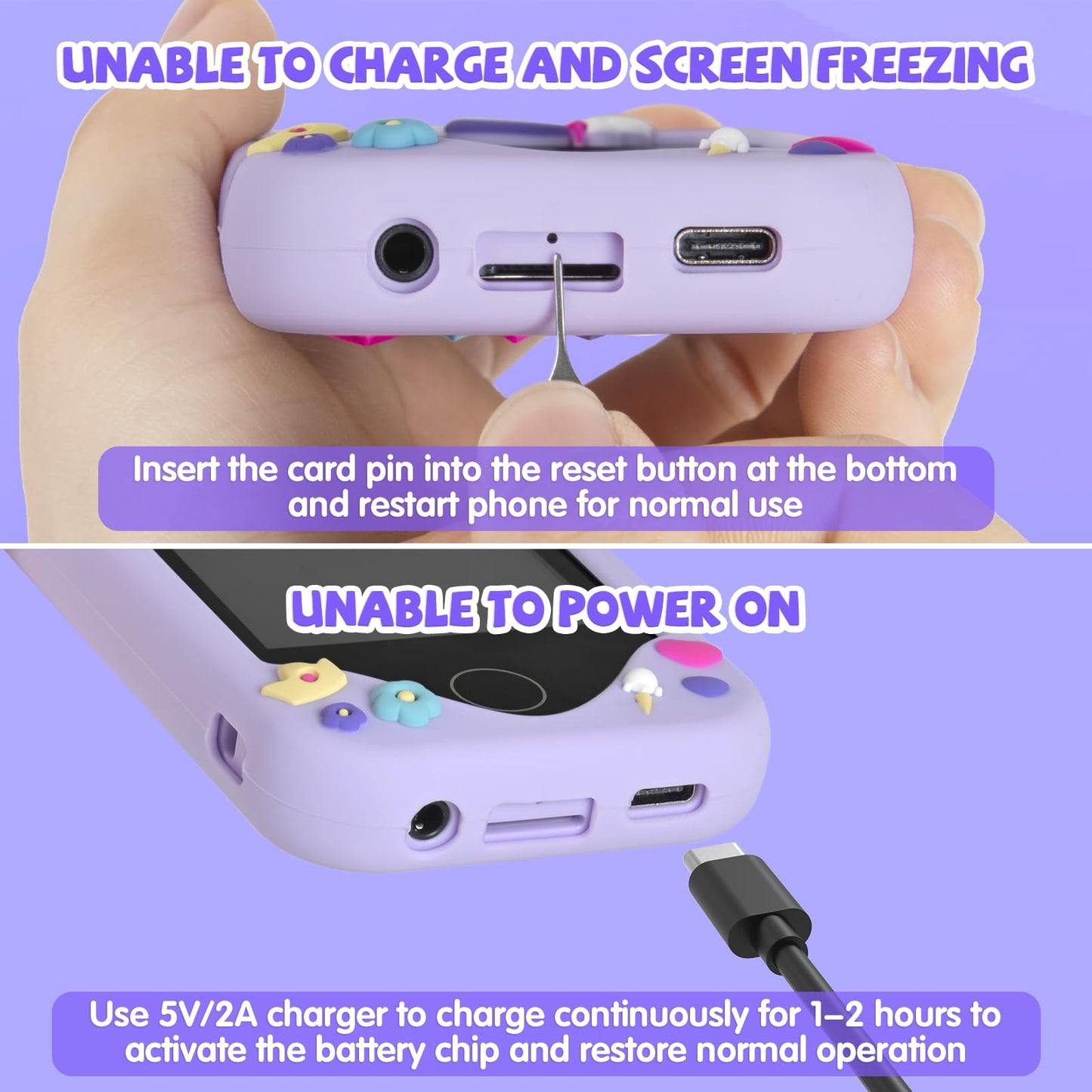 Yosfeng Kids Smart Phone for Girls – Learning Toy with Dual Cameras & 32GB Card
