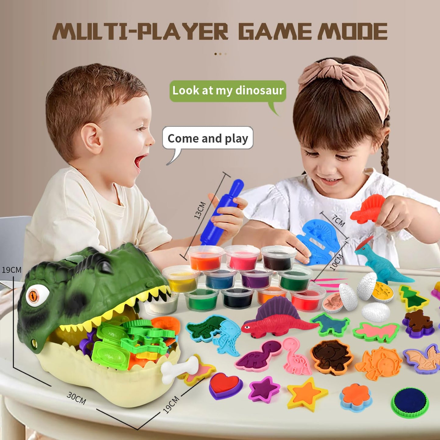 Yositochuan Dinosaur Noodle Maker Toy – Dough Play Set for Kids 2-4 (Dinosaur Head)