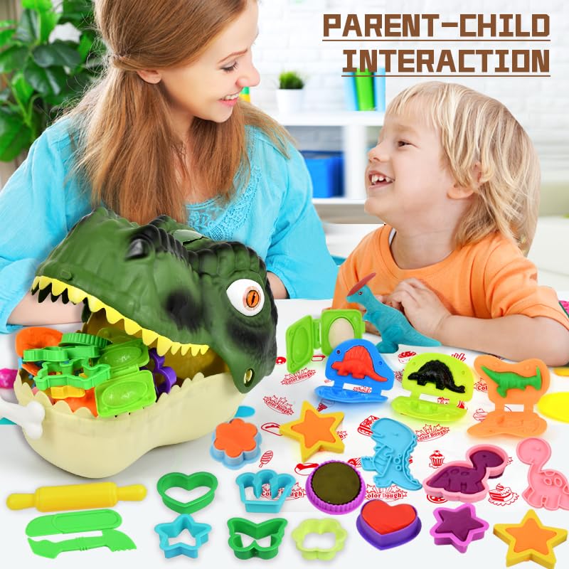 Yositochuan Dinosaur Noodle Maker Toy – Dough Play Set for Kids 2-4 (Dinosaur Head)