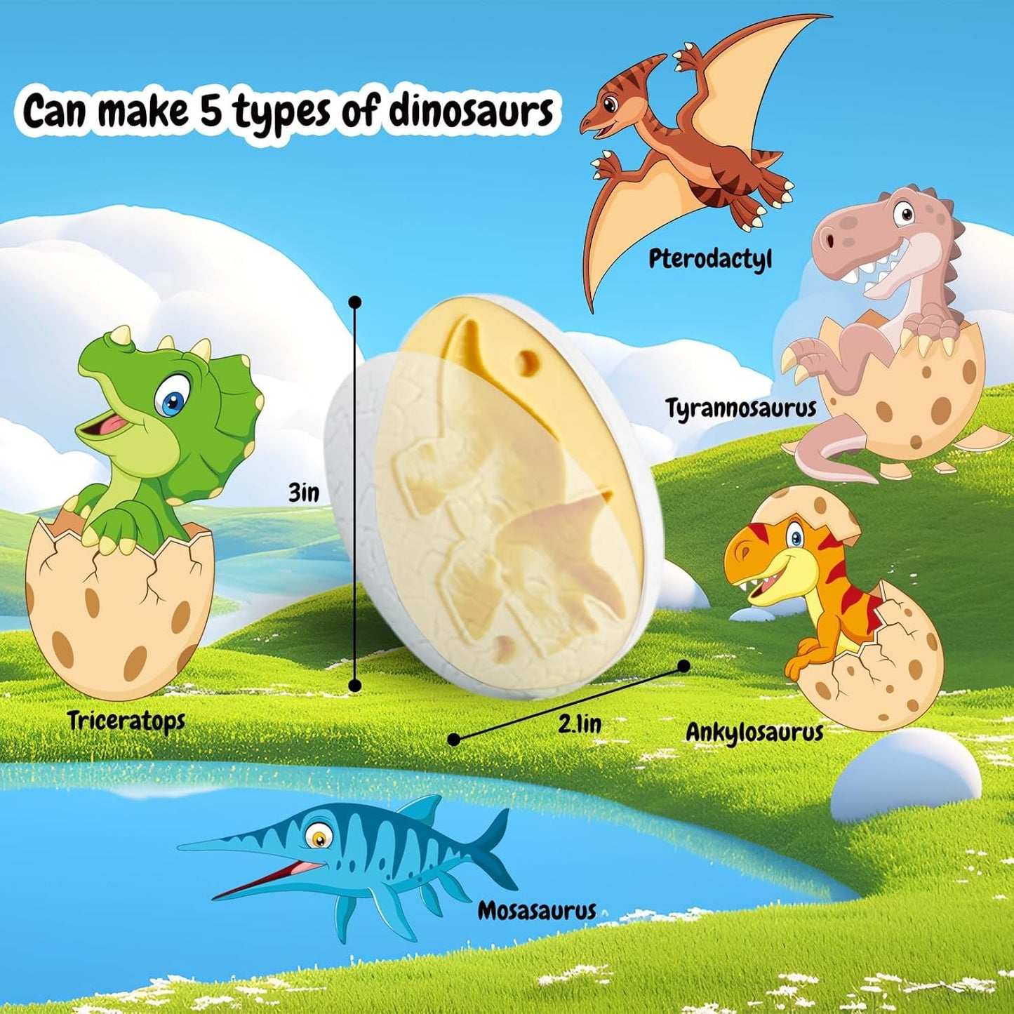 Yositochuan Dinosaur Noodle Maker Toy – Dough Play Set for Kids 2-4 (Dinosaur Head)