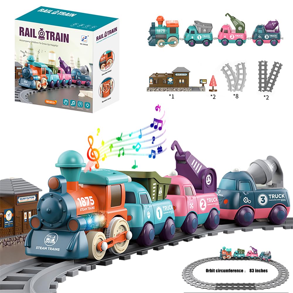 Yositochuan Lighting & Music Train Toy – Magnetic Track Set for Kids 3+