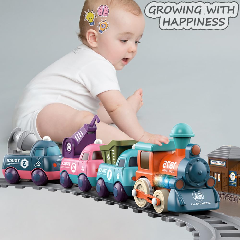 Yositochuan Lighting & Music Train Toy – Magnetic Track Set for Kids 3+