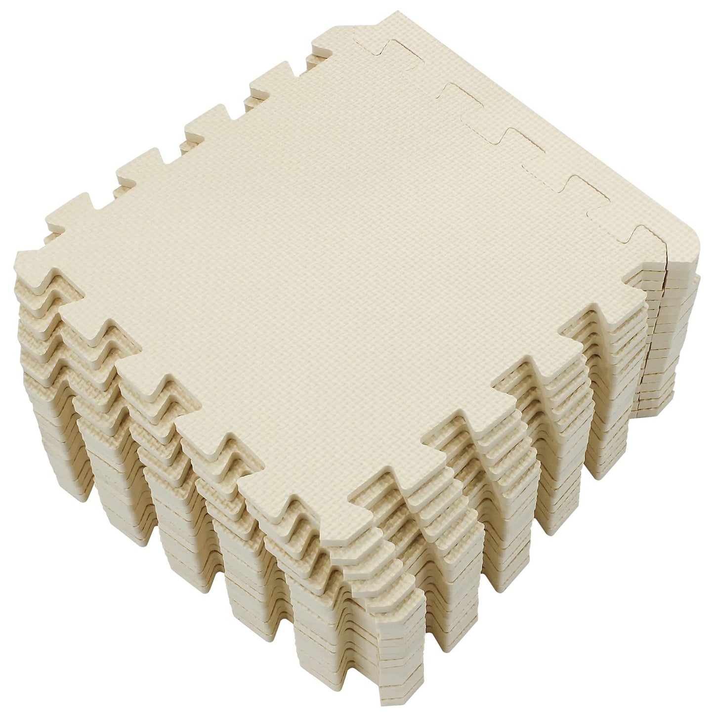 Yostrong 18 Tiles Interlocking Puzzle Foam Baby Play Mat – Beige EVA Foam, Safe Crawling Surface