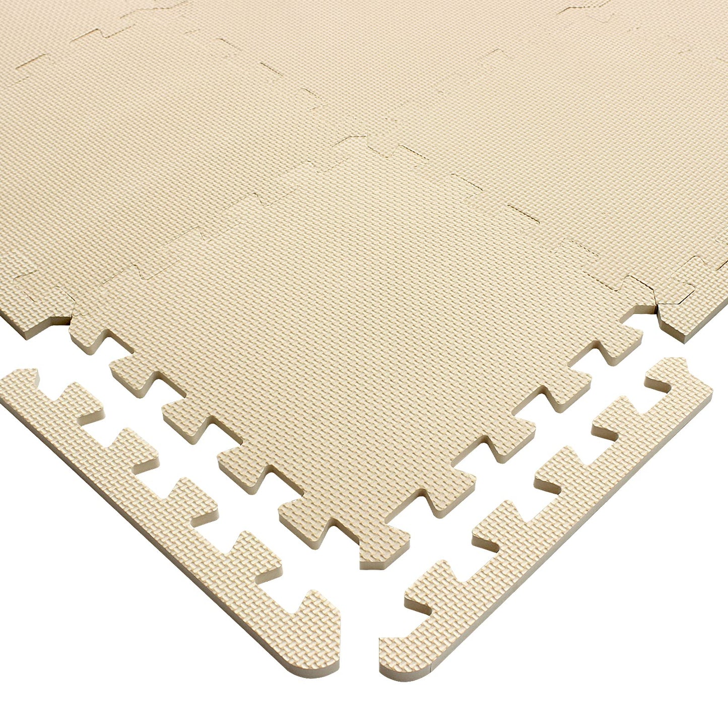 Yostrong 18 Tiles Interlocking Puzzle Foam Baby Play Mat – Beige EVA Foam, Safe Crawling Surface