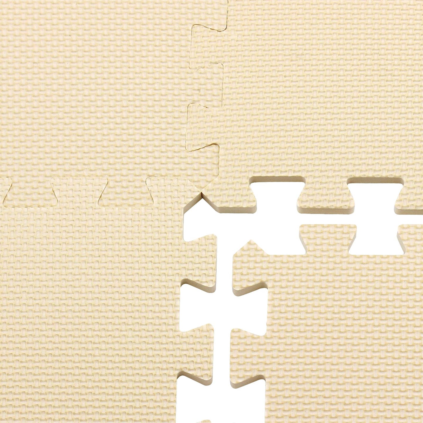 Yostrong 18 Tiles Interlocking Puzzle Foam Baby Play Mat – Beige EVA Foam, Safe Crawling Surface