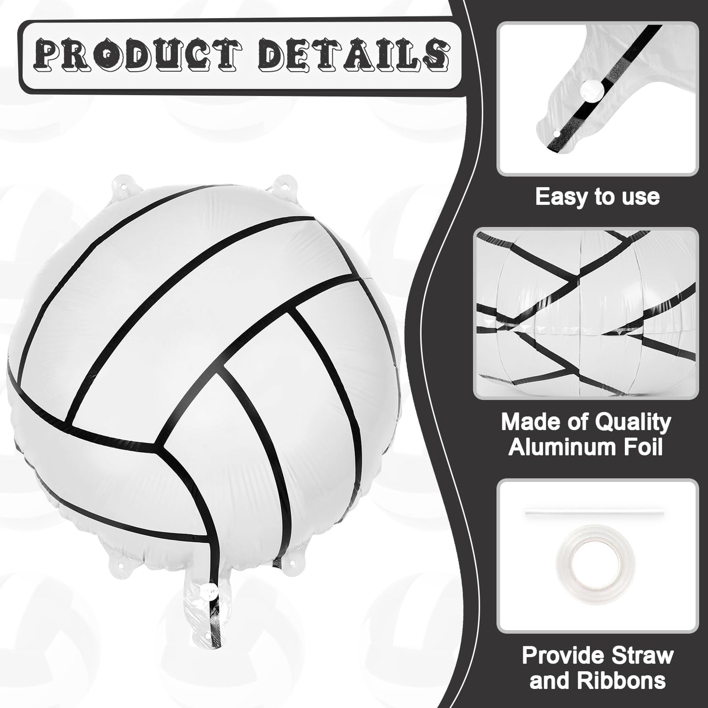 YOTHORN 12 Pcs Volleyball Foil Balloons - 18 Inch Party Decor