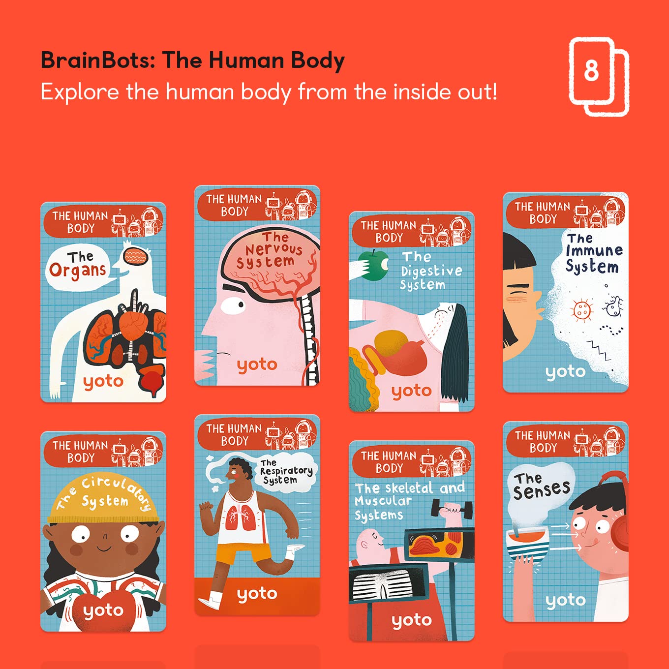Yoto BrainBots: The Human Body – 8 Audio Cards for Screen-Free Learning (Ages 6+)