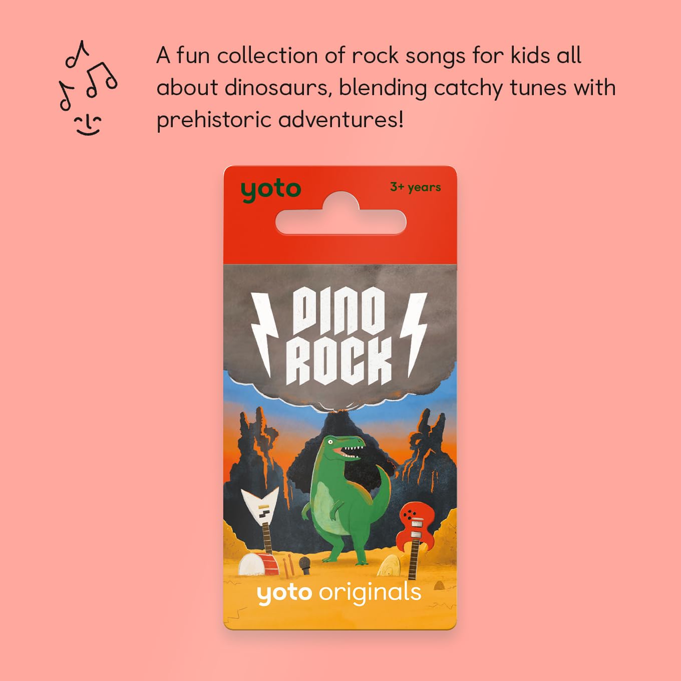 YOTO Dino Rock Card – Screen-Free Kids Audio for Dino Fans (Ages 3+)