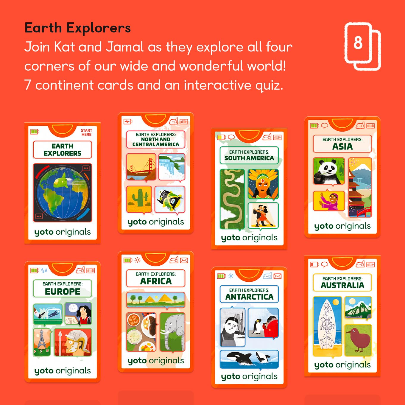 YOTO Earth Explorers: 8 Kid Audio Cards for Screen-Free Learning & Adventure