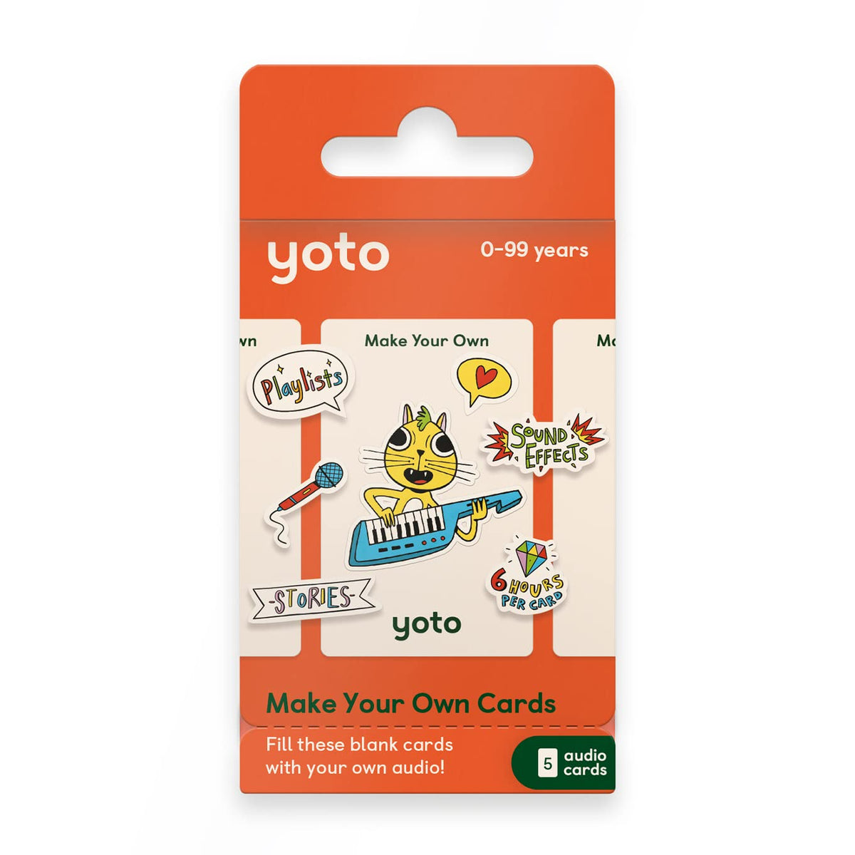 YOTO Make Your Own Cards – 5 Blank Audio Cards for Yoto Player & Mini
