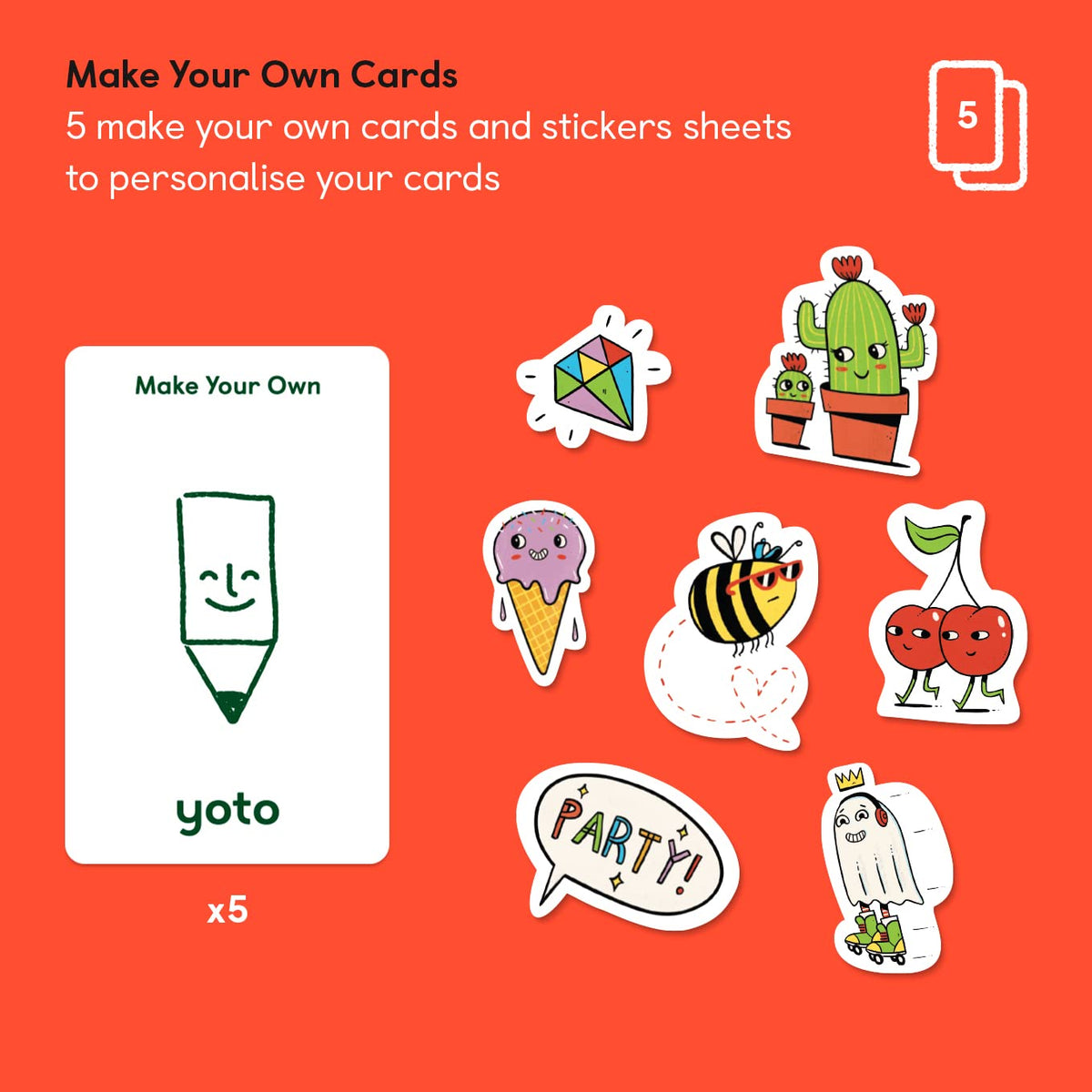 YOTO Make Your Own Cards – 5 Blank Audio Cards for Yoto Player & Mini