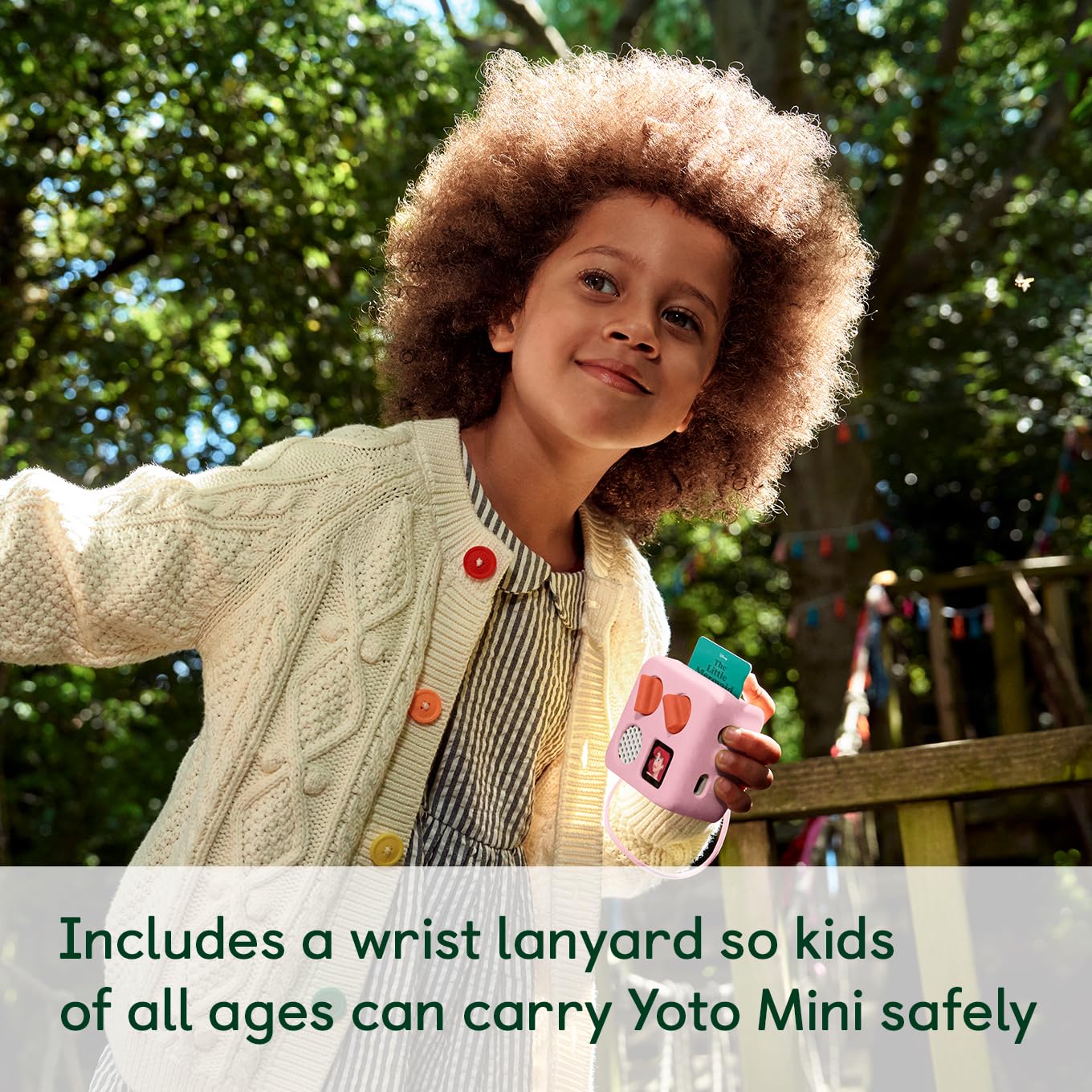Yoto Mini Adventure Jacket Think Pink & Wrist Lanyard — Protective Silicone Sleeve for Kids Mini Audio Player