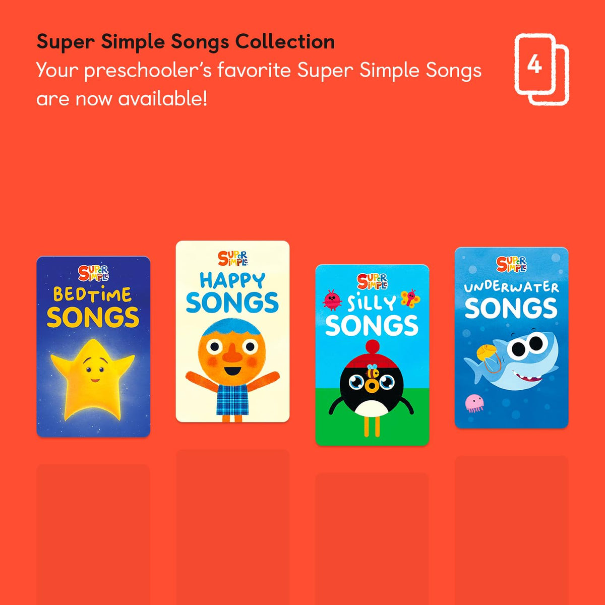 YOTO Super Simple Songs Collection – 4 Kids Musical Cards for Player & Mini