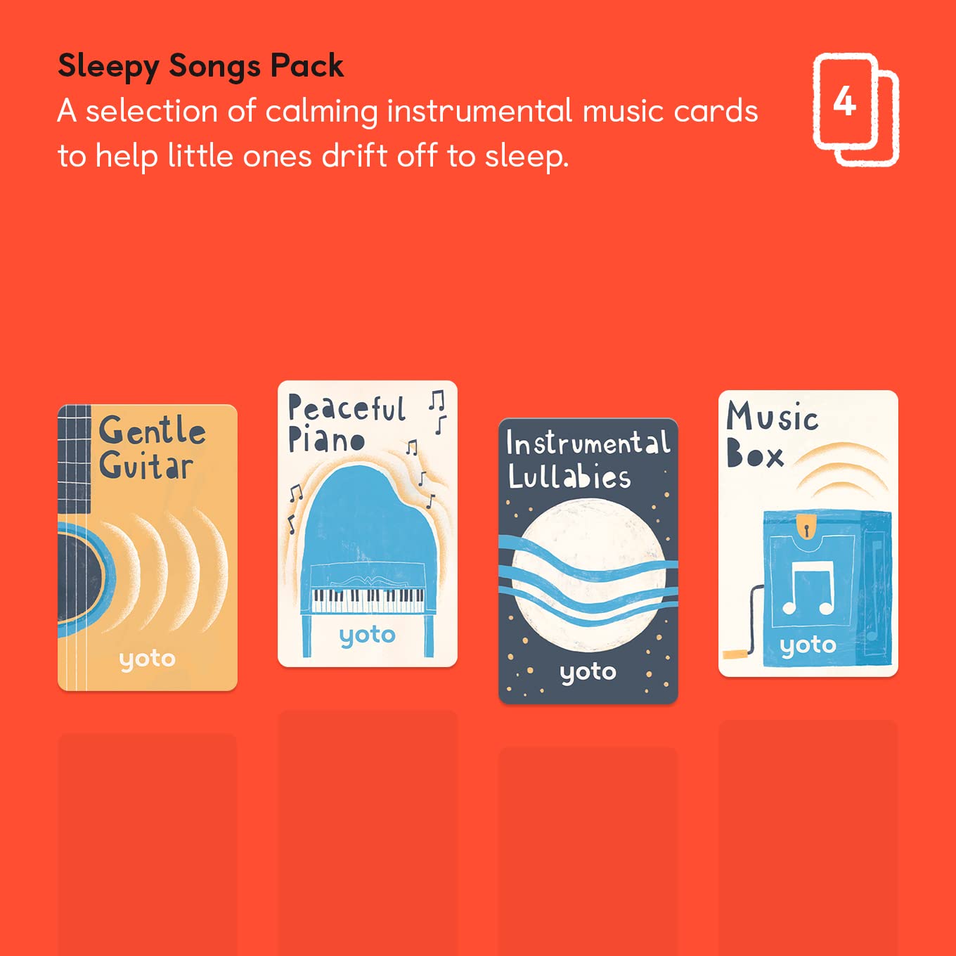 YOTO Sleepy Songs Pack – 4 Kids Musical Cards for Screen-Free Naptime, Bedtime & Wind-Down