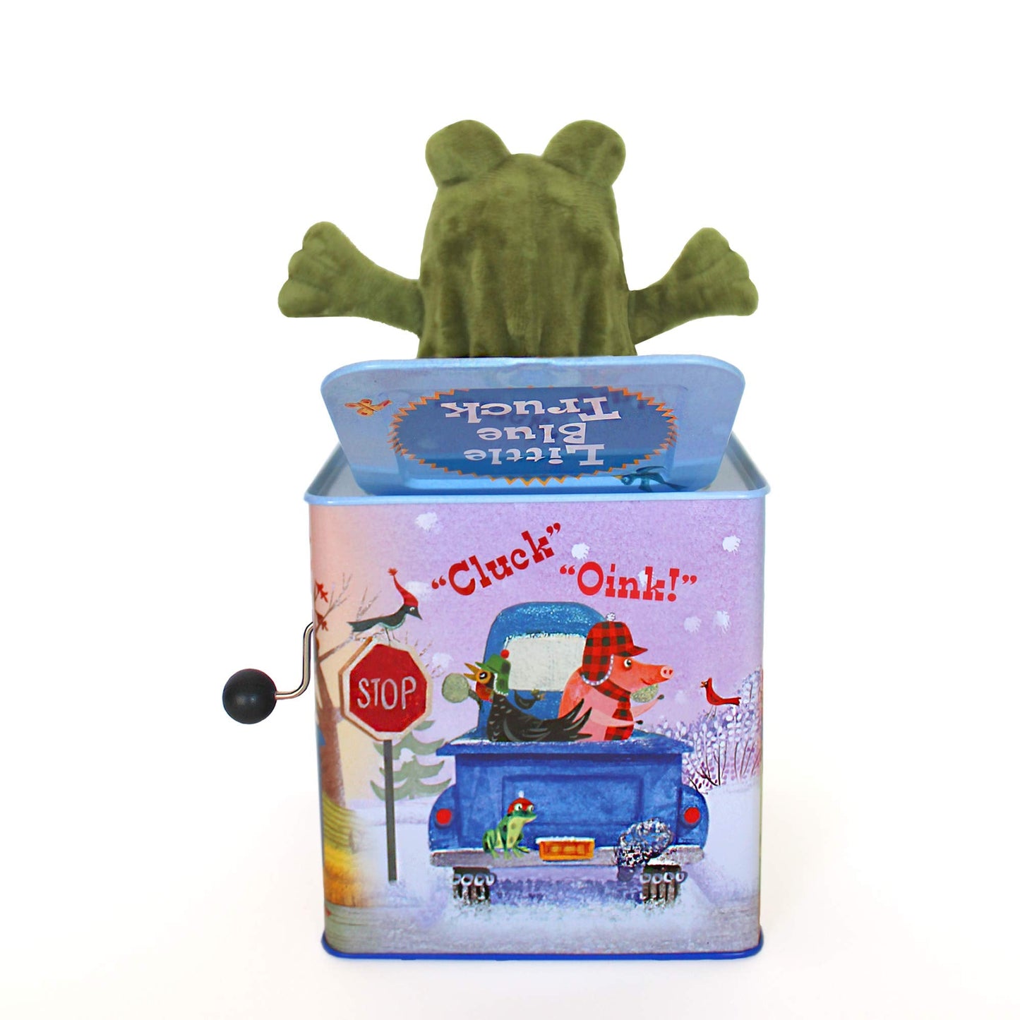 YOTTOY Little Blue Truck Jack-in-the-Box Infant Plush Toy with Music – 5.5-Inch Square