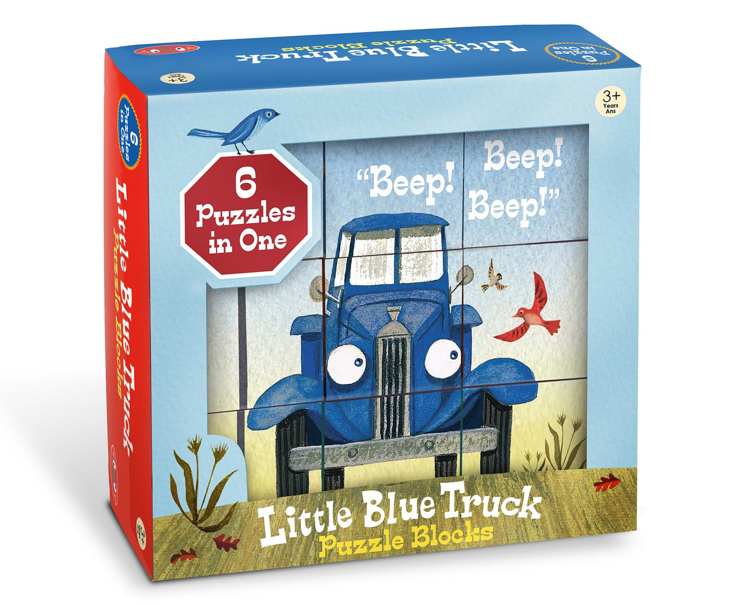YOTTOY Little Blue Truck Stacking Puzzle — 6-in-1 Blocks (9x9x2.75in)