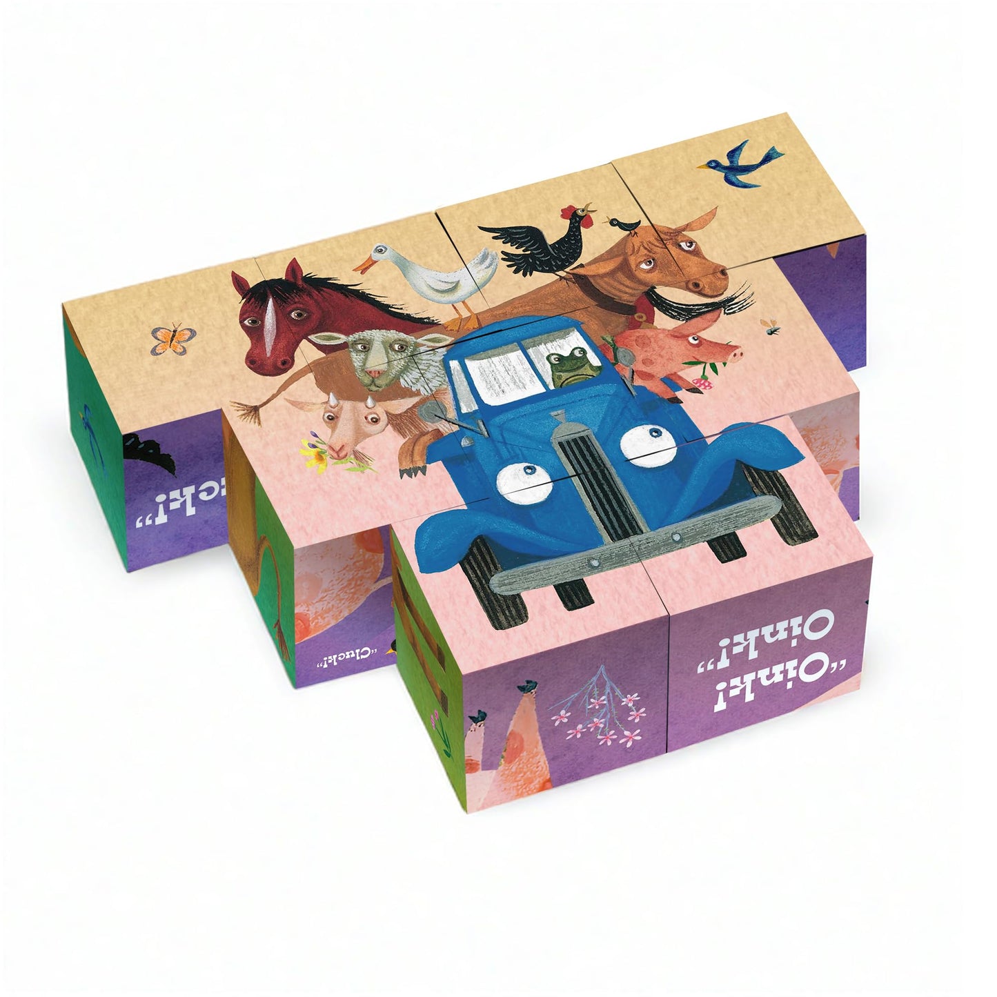 YOTTOY Little Blue Truck Stacking Puzzle — 6-in-1 Blocks (9x9x2.75in)