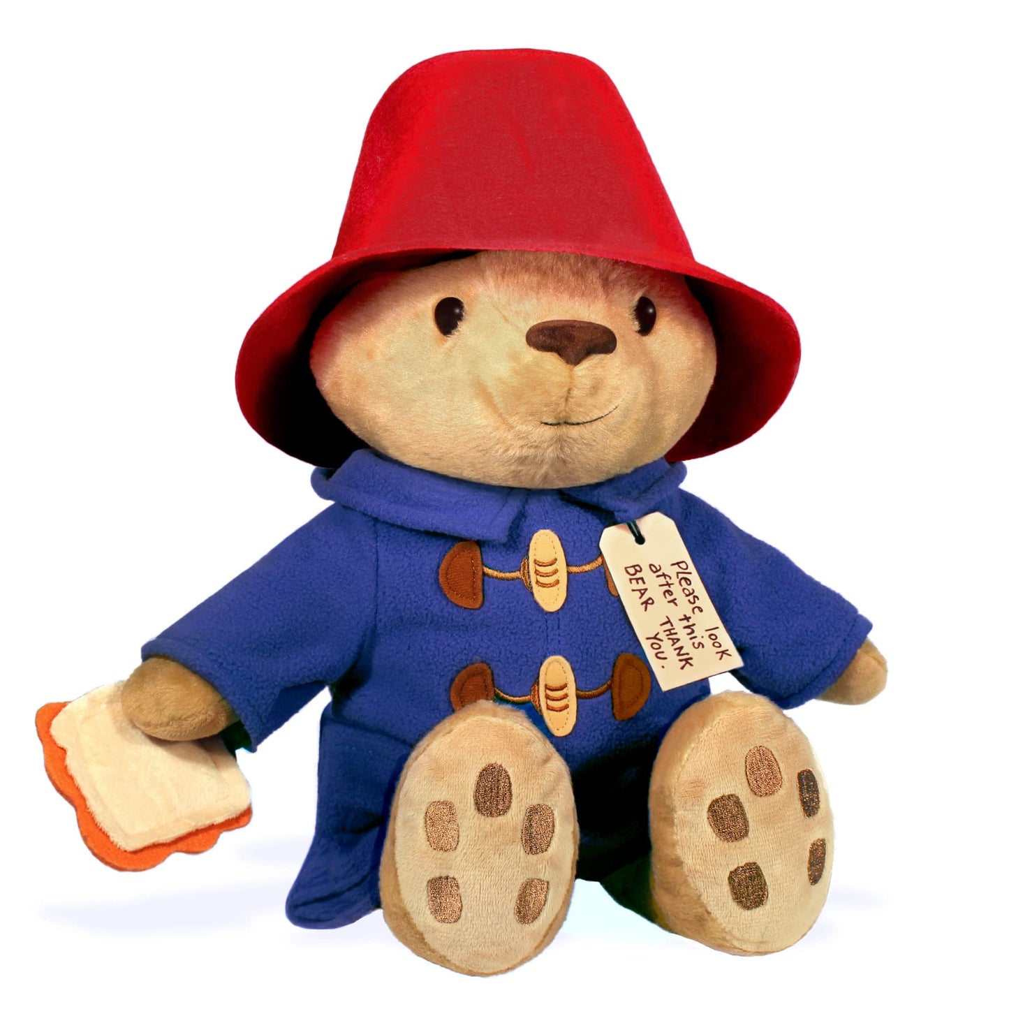 YOTTOY Paddington Bear Collection – Classic Seated Paddington Plush Toy, 12-Inch Height