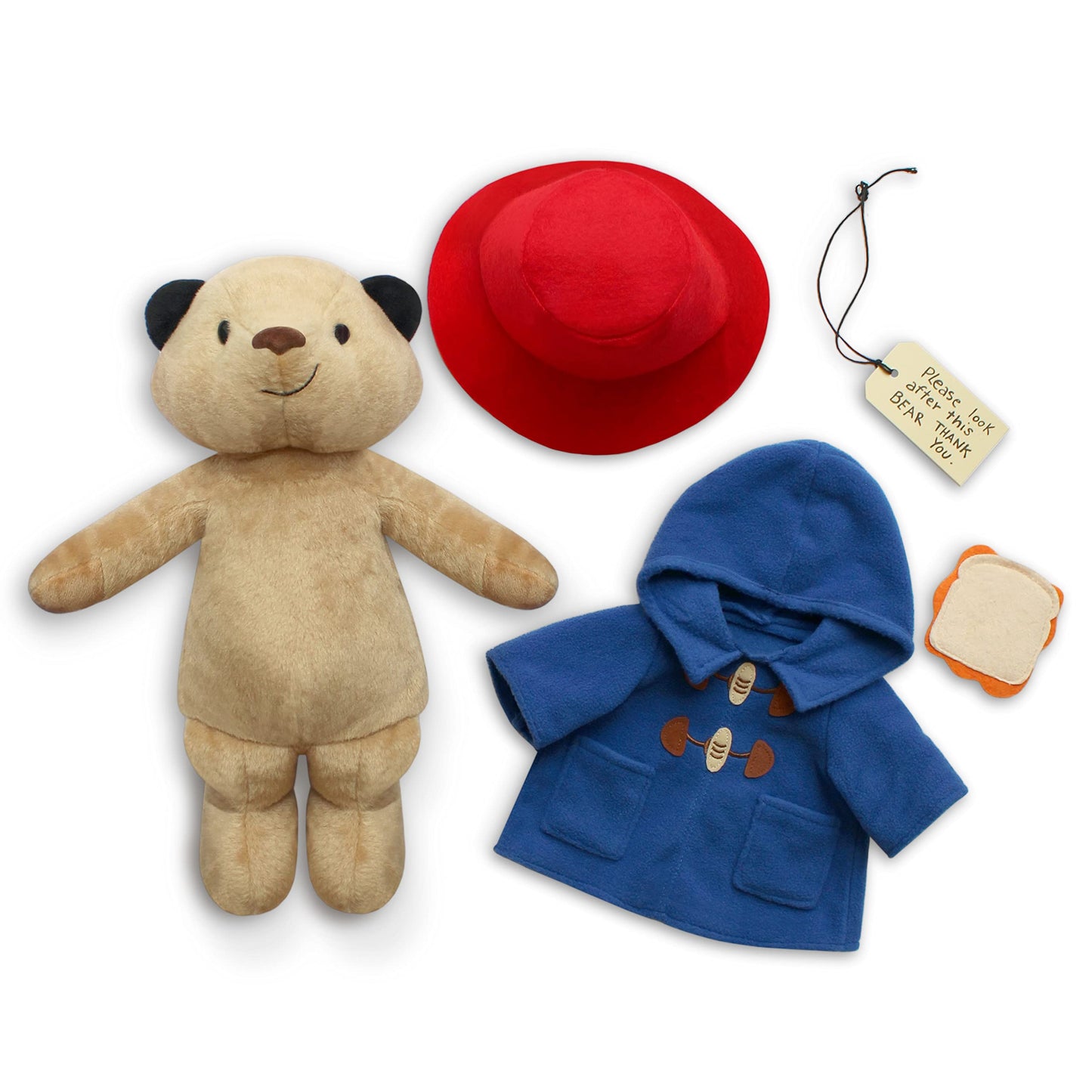 YOTTOY Paddington Bear Collection – Classic Seated Paddington Plush Toy, 12-Inch Height