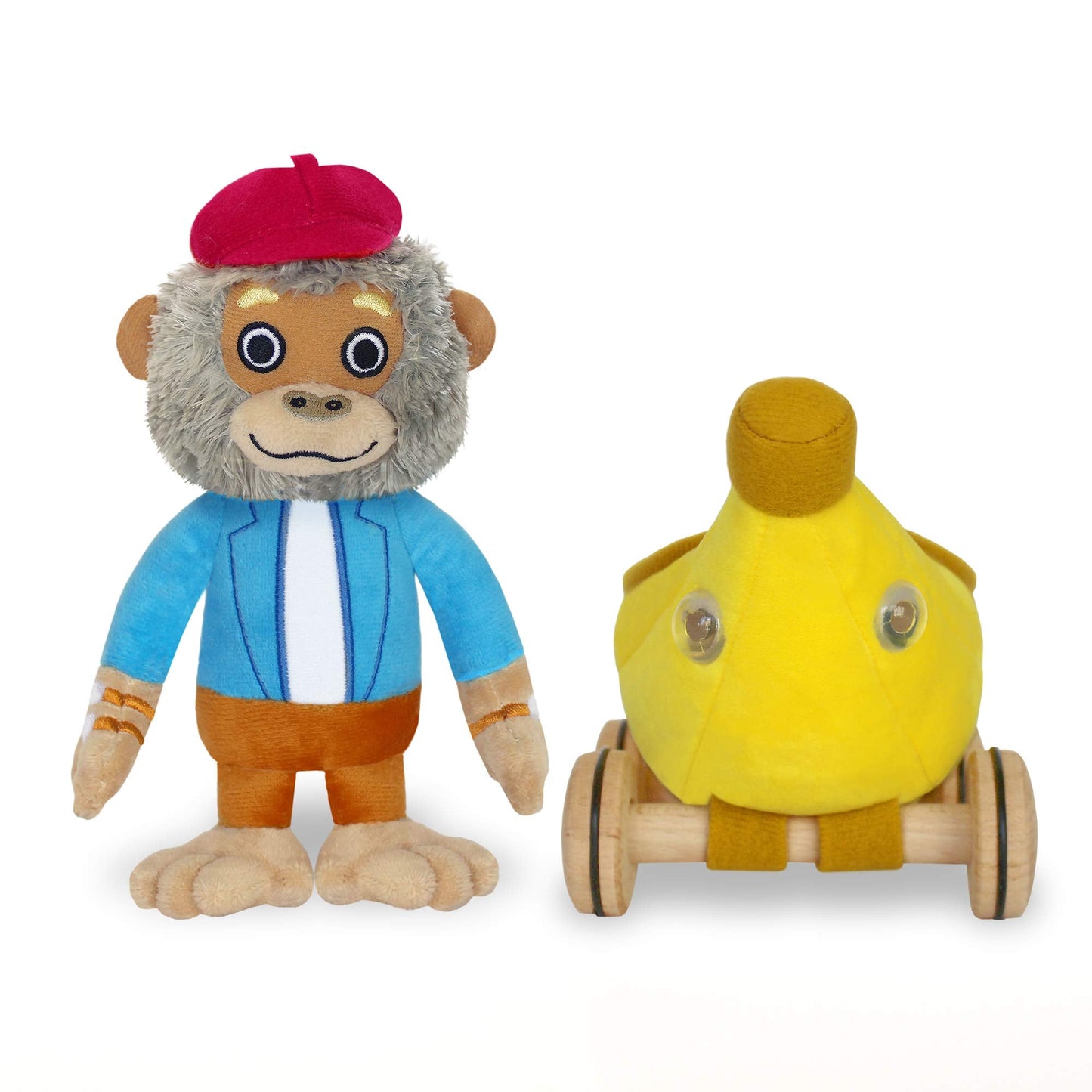 YOTTOY Richard Scarry Bananas Gorilla 2-in-1 Bananamobile Soft Toy