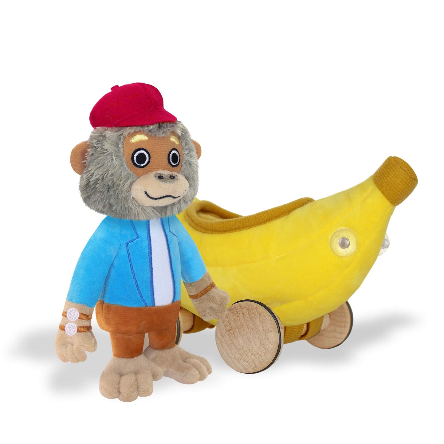 YOTTOY Richard Scarry Bananas Gorilla 2-in-1 Bananamobile Soft Toy