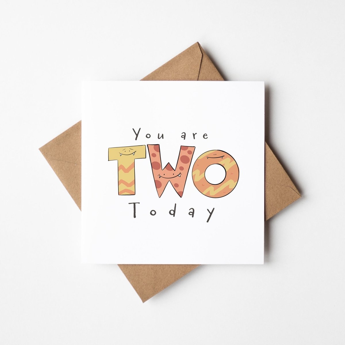 You Are 2 Today – Cute Monster Milestone | greeting card