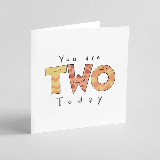 You Are 2 Today – Cute Monster Milestone | greeting card