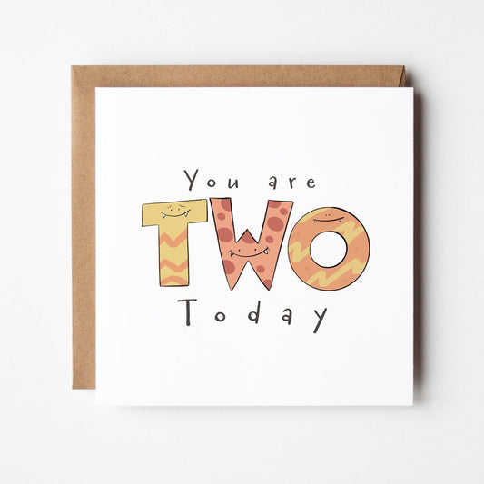 You Are 2 Today – Cute Monster Milestone | greeting card