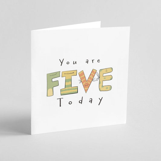 You Are 5 Today – Fun Milestone For Kids | Greeting Card