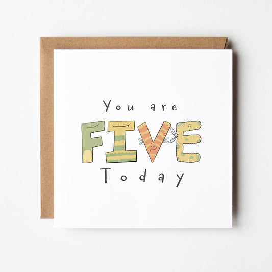 You Are 5 Today – Fun Milestone For Kids | Greeting Card