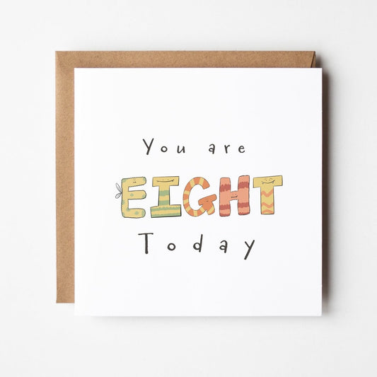 You Are 8 Today – Monster Greeting Card