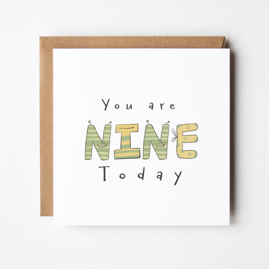 You Are 9 Today – Fun Monster Milestone Greeting Card