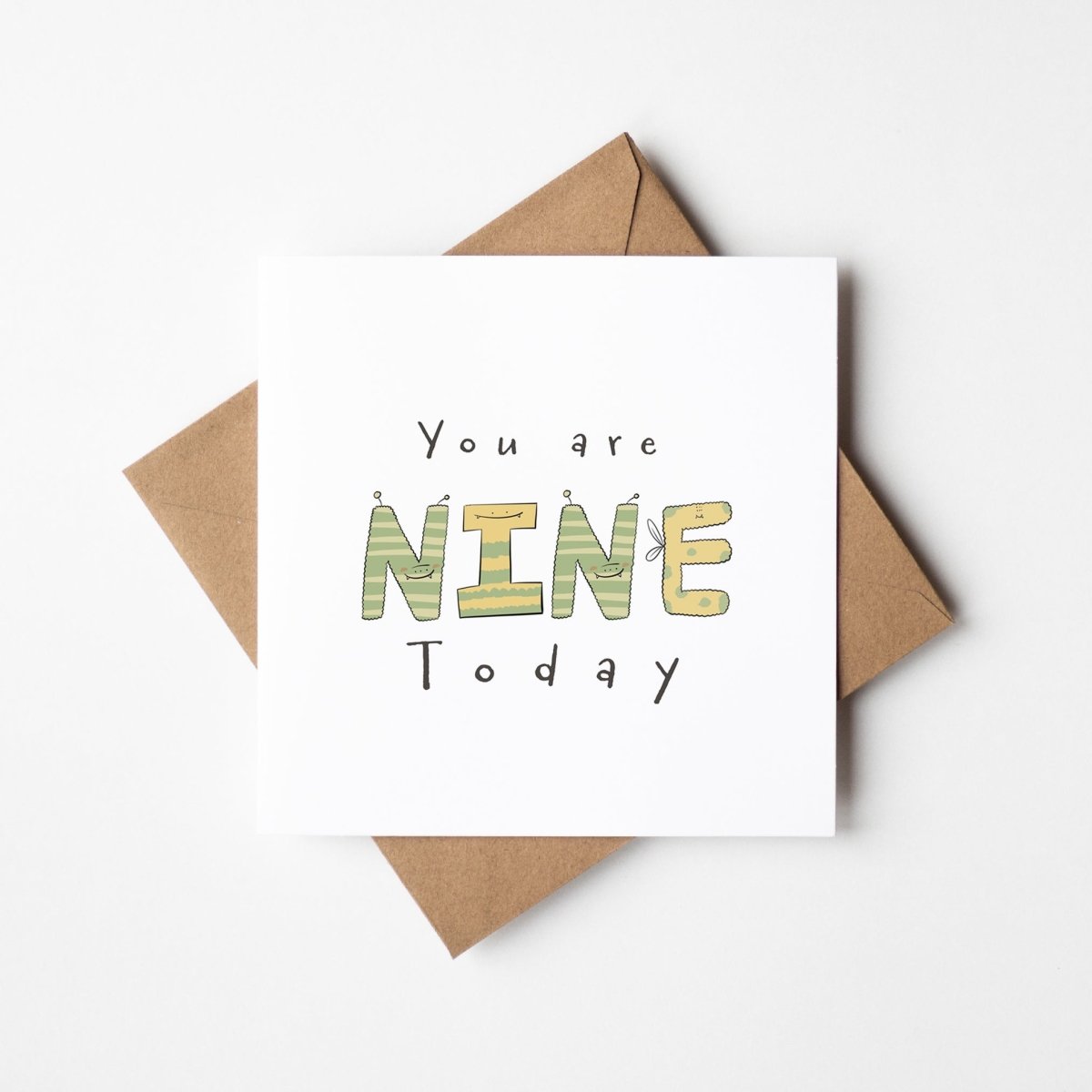 You Are 9 Today – Fun Monster Milestone Greeting Card