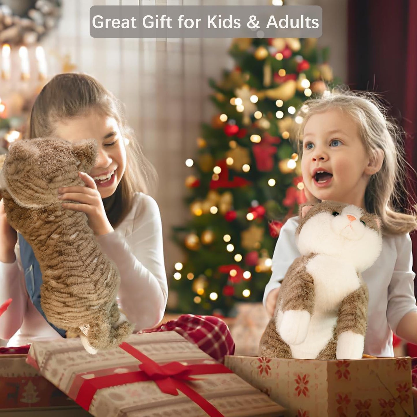 YOUBLEK 19-Inch Cat Weighted Plush – Realistic 3 lb Sensory Comfort