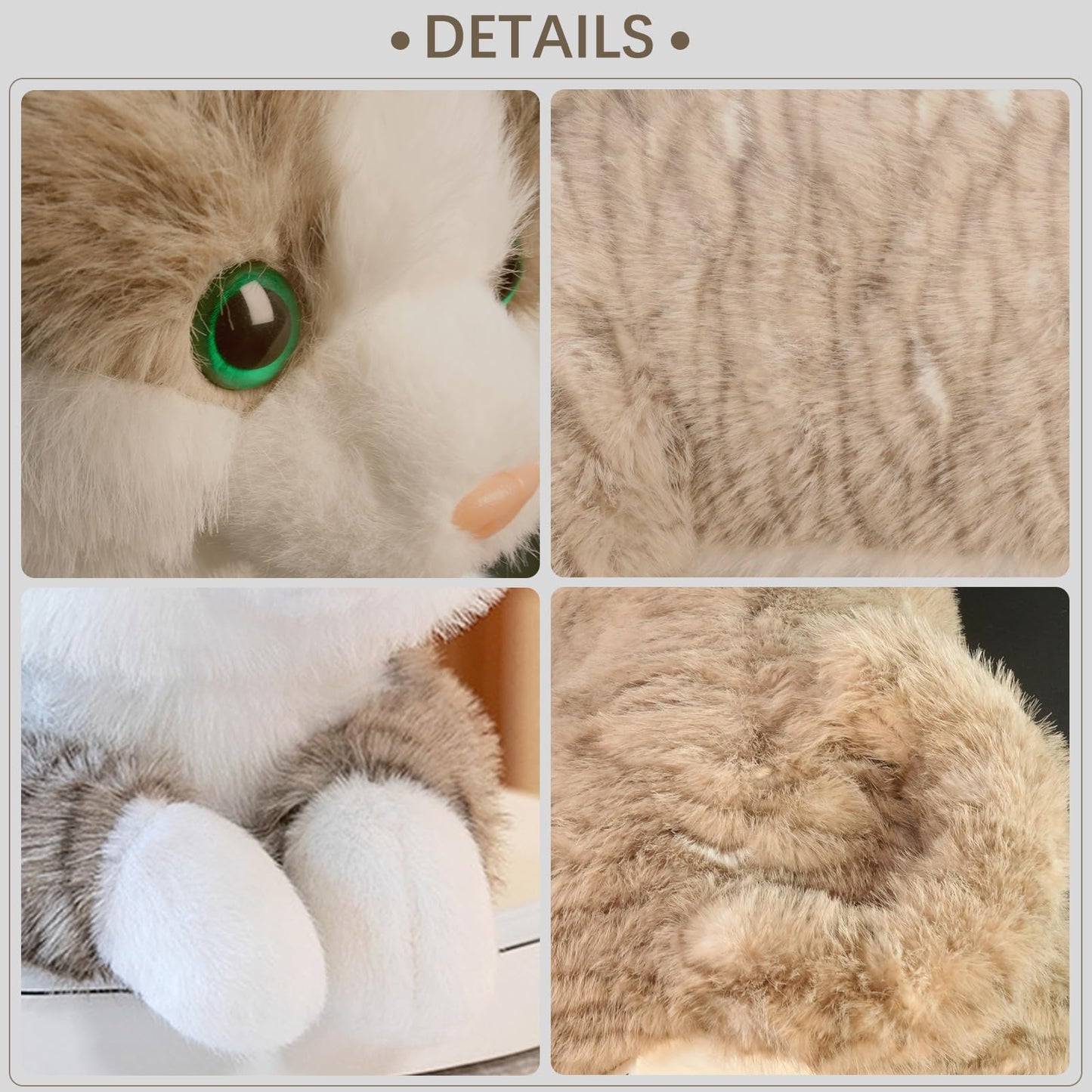 YOUBLEK 19-Inch Cat Weighted Plush – Realistic 3 lb Sensory Comfort