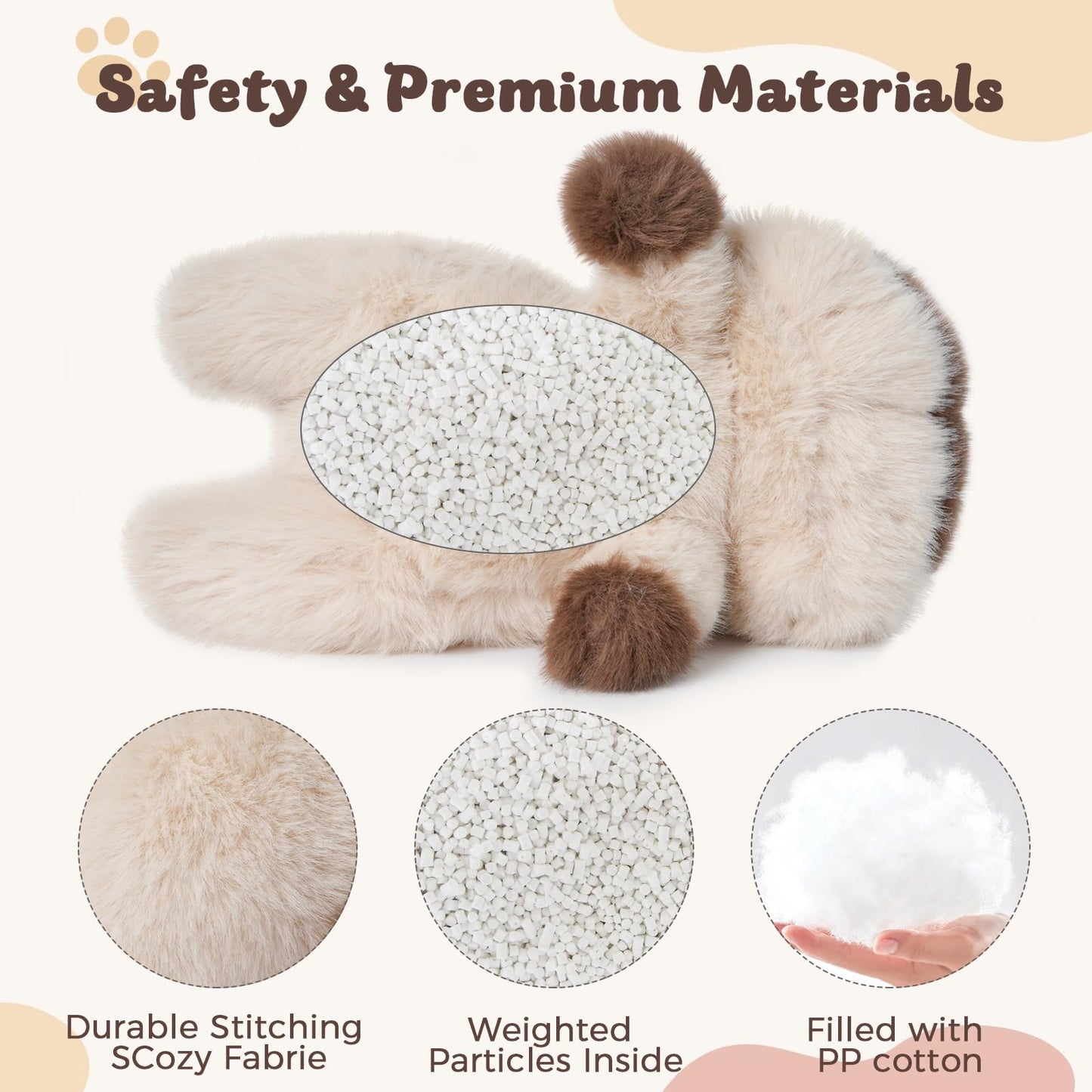 YOUBLEK 1.9lbs Weighted Siamese Cat Plush – Cozy Cuddle Toy for Kids & Adults