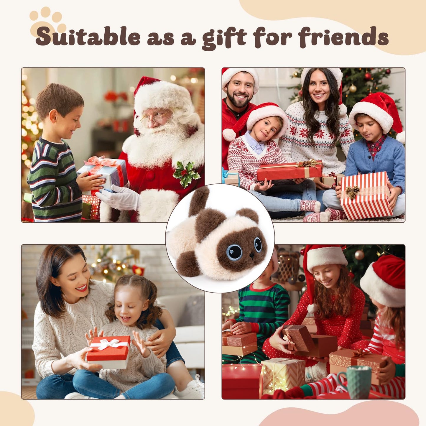 YOUBLEK 1.9lbs Weighted Siamese Cat Plush – Cozy Cuddle Toy for Kids & Adults