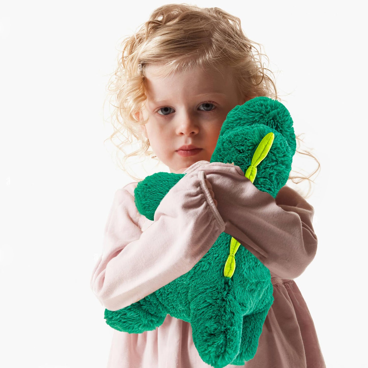 YOUBLEK 16-Inch Green Dinosaur Weighted Plush — Sensory Hug Pillow (2 lb)
