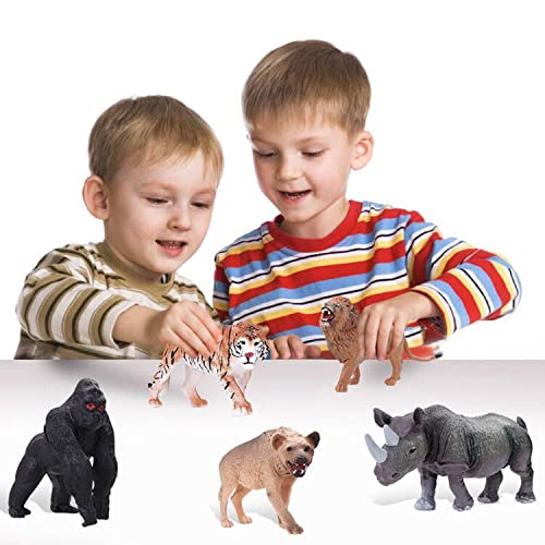 YouCute 15 Animal Toys Set – Realistic Safari Animals with Play Mat